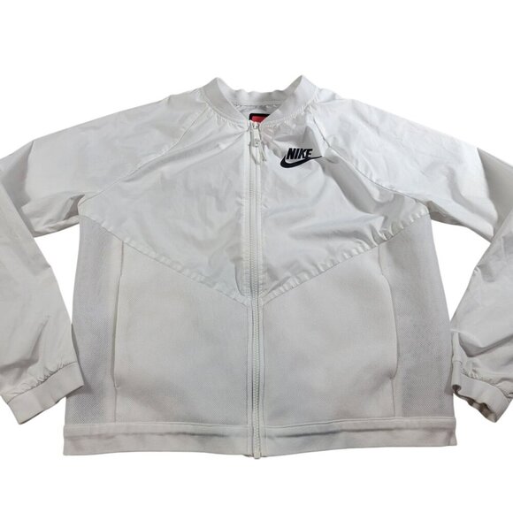 Nike Jackets & Blazers - Nike Sportswear Jacket Womens Large White Hypermesh Bomber Full Zip